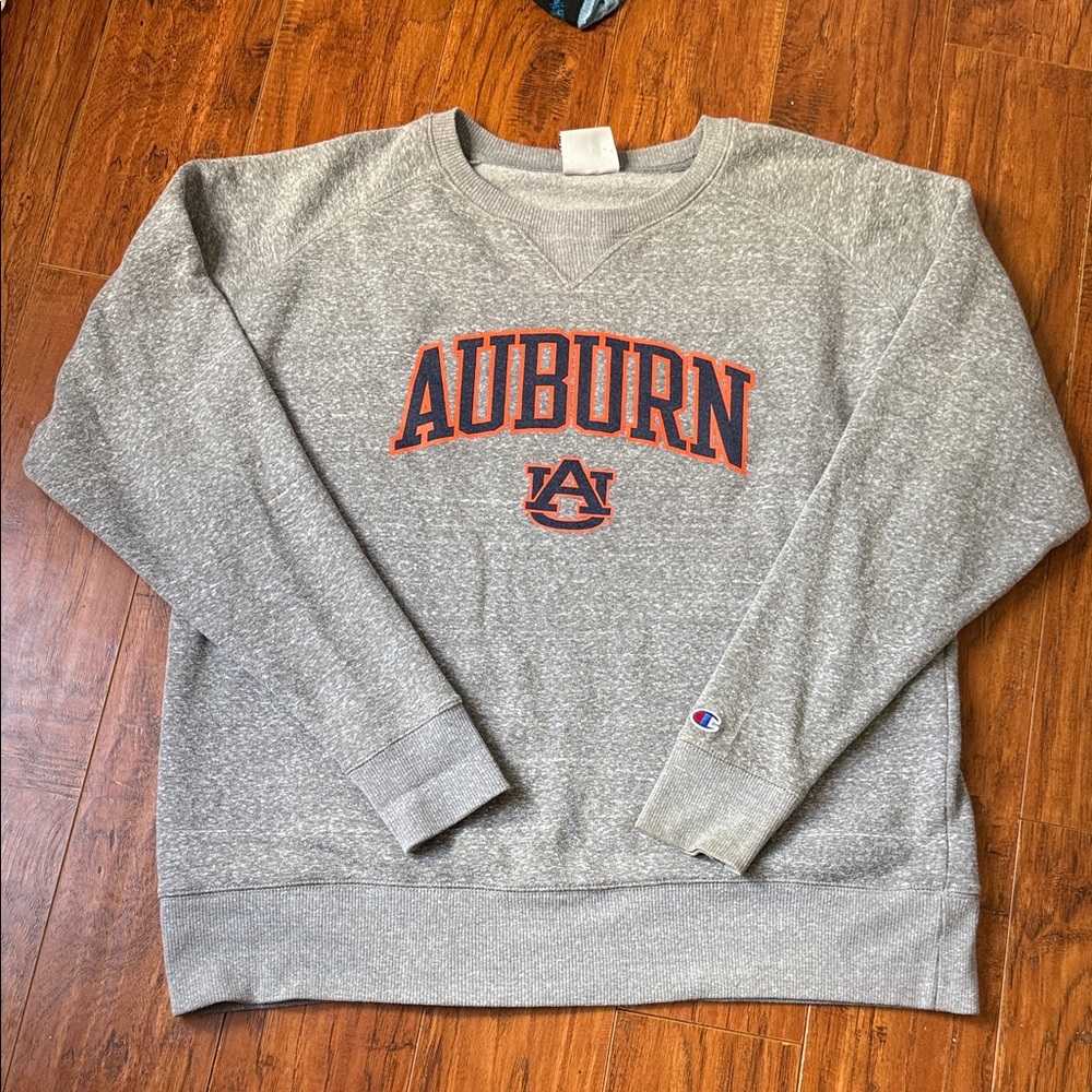 Champion Men’s XL Gray Crewneck Sweatshirt Auburn Tigers Logo